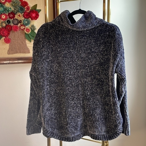 Joules Knitwear Heathered Blues Chenille Cowl/Turtleneck Pullover Sweater - Picture 2 of 8